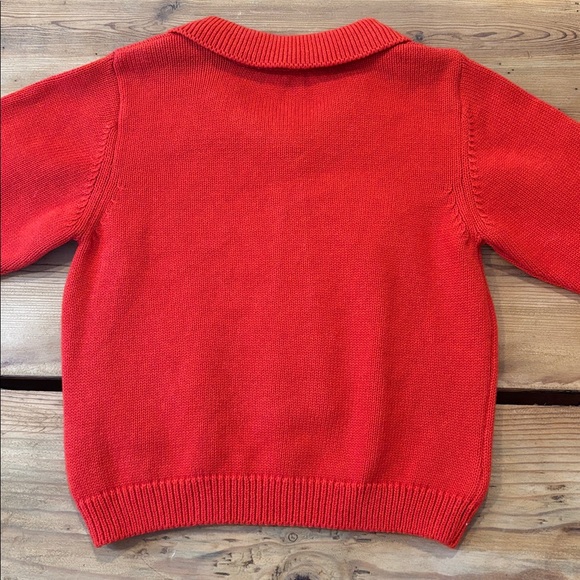 New! MINI RODINI 92/98 Red Wool Knitted Tie Sweater Collar - Picture 9 of 9
